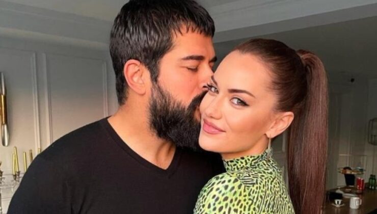 Burak Özçivit eşi Fahriye Evcen’i çiçeklerle karşıladı!