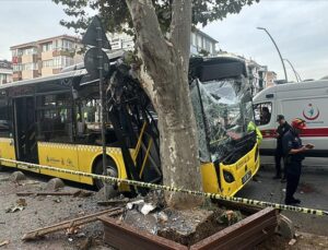 Bahçelievler’de ağaca çarpan İETT otobüsündeki 7 kişi yaralandı