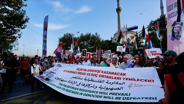 İstanbul’da Gazze’ye destek yürüyüşü!