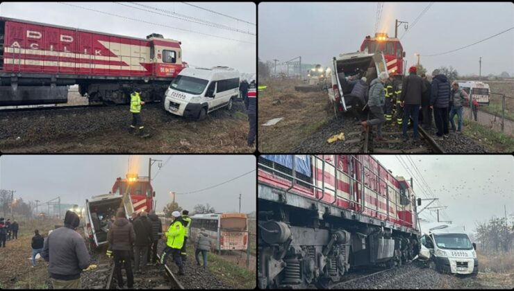 Kırklareli’nde tren ve minibüsün çarpıştığı kazada 2 kişi yaralandı!